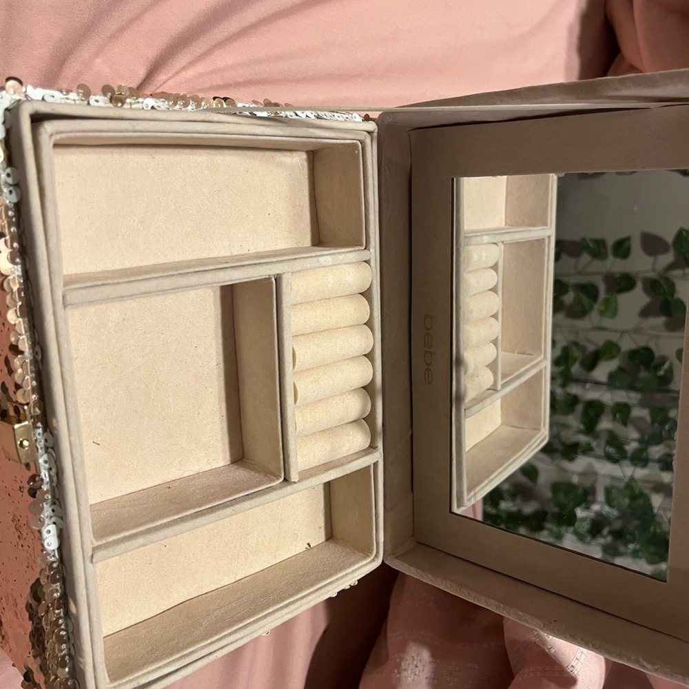 Rose gold and plush pink Bebe jewelry box